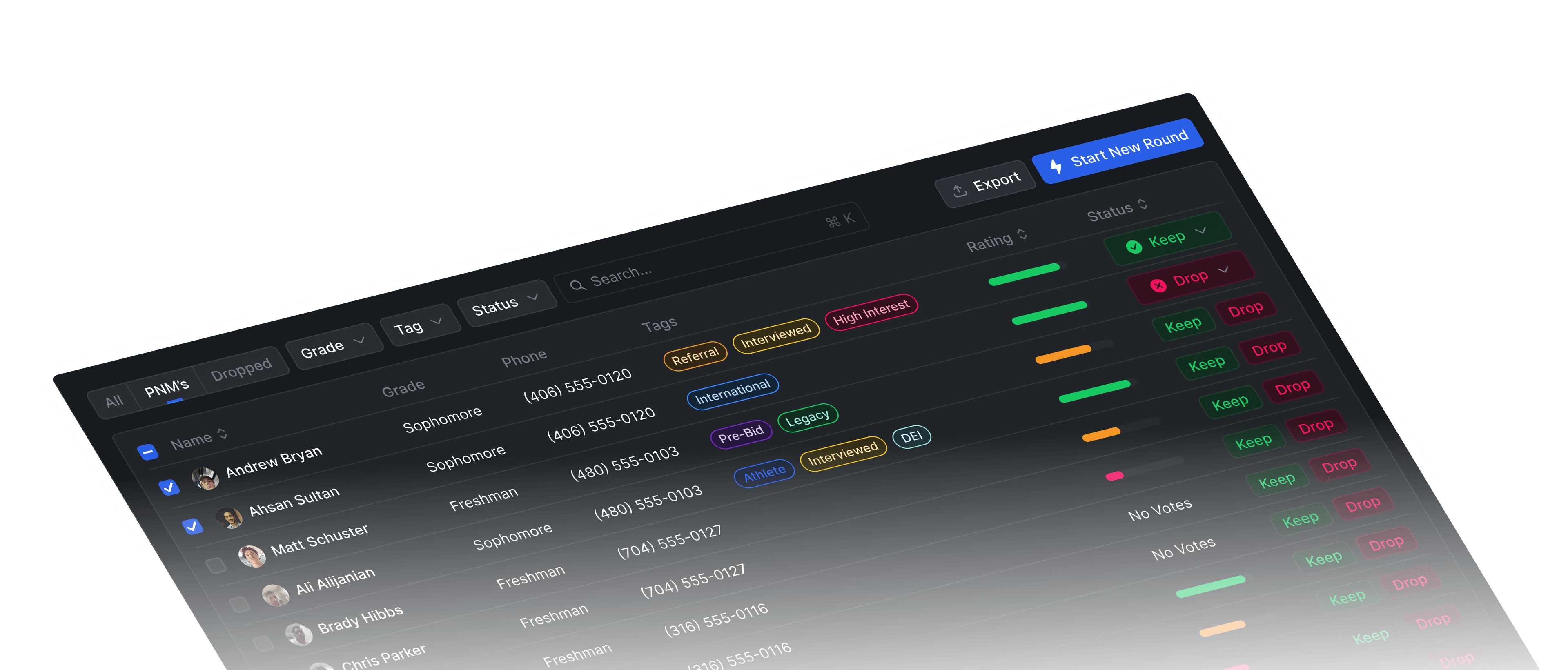 GreekFlow Rush Dashboard